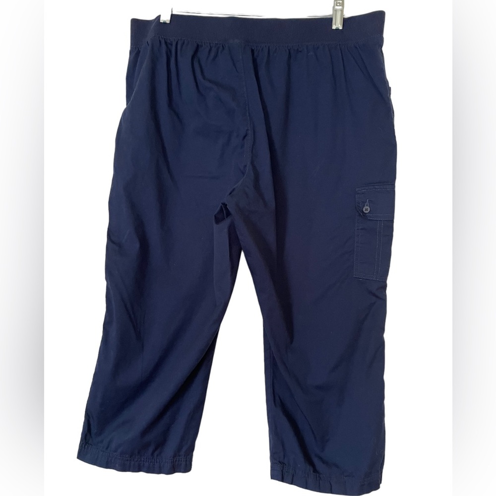 WHITE STAG CROPPED PANTS Navy Blue Size 12 Drawstring Cargo Pedal Pushers - Picture 6 of 9